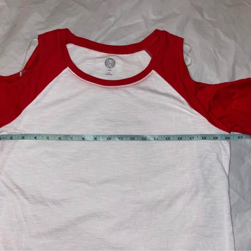 Authentic American Heritage by SO Dropped Shoulder White & Red Shirt, XL - Picture 8 of 9